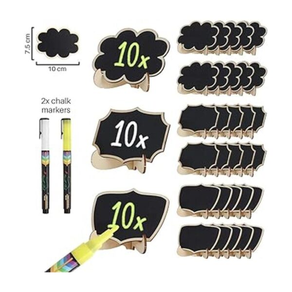 Mini letreros reutilizables de pizarra de 30 piezas en 3_2