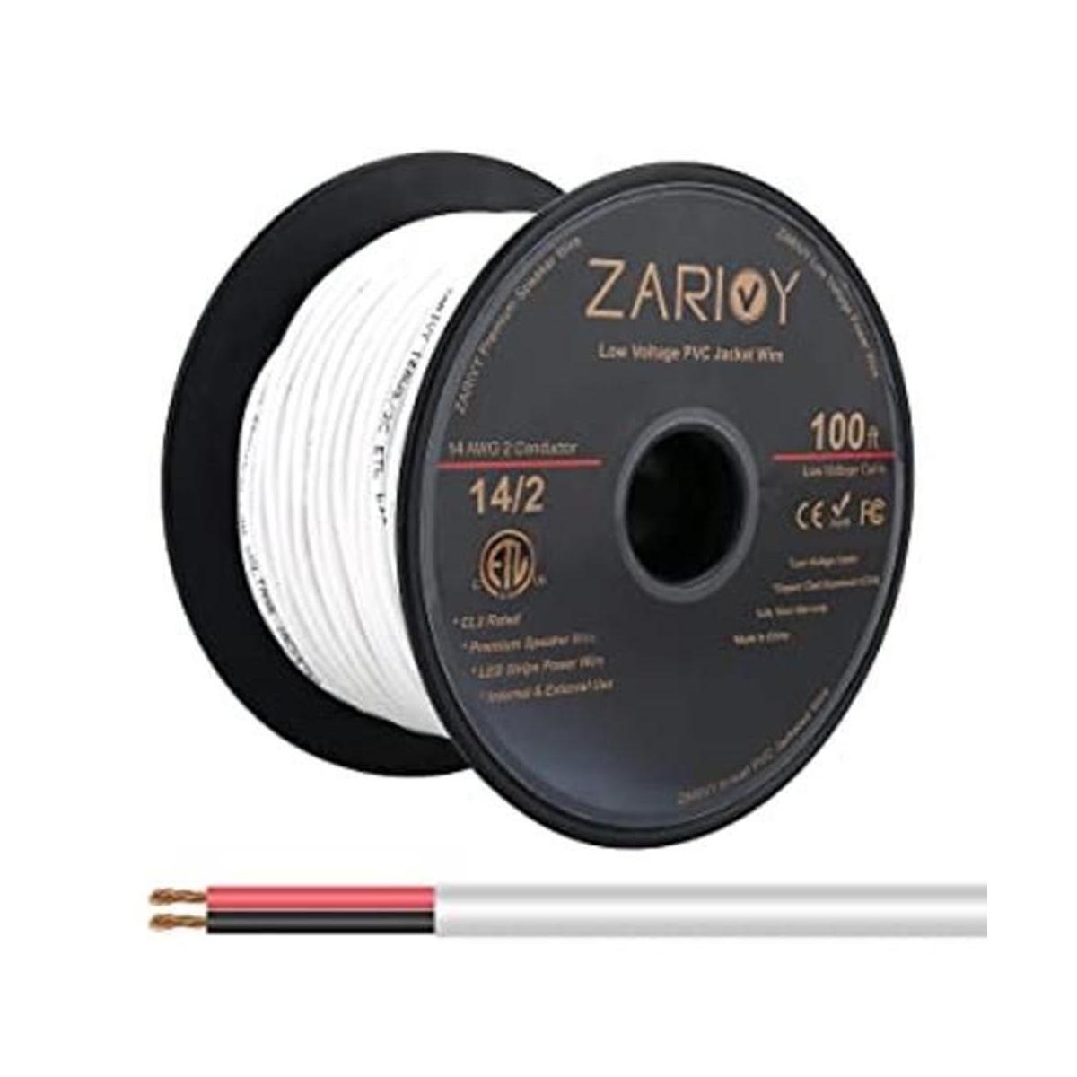 Zarivy Cable rojo y negro de calibre 14 de 100 pies con