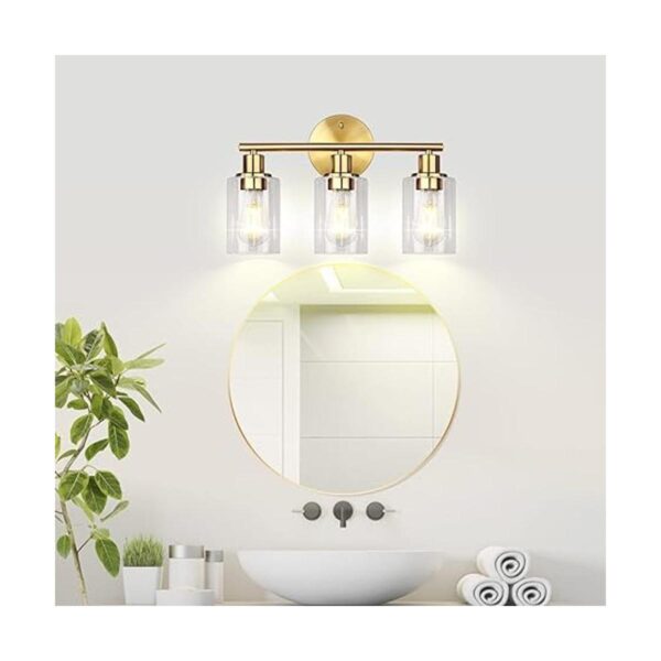 Lámpara de baño dorada de 3 luces moderna lámpara de_2