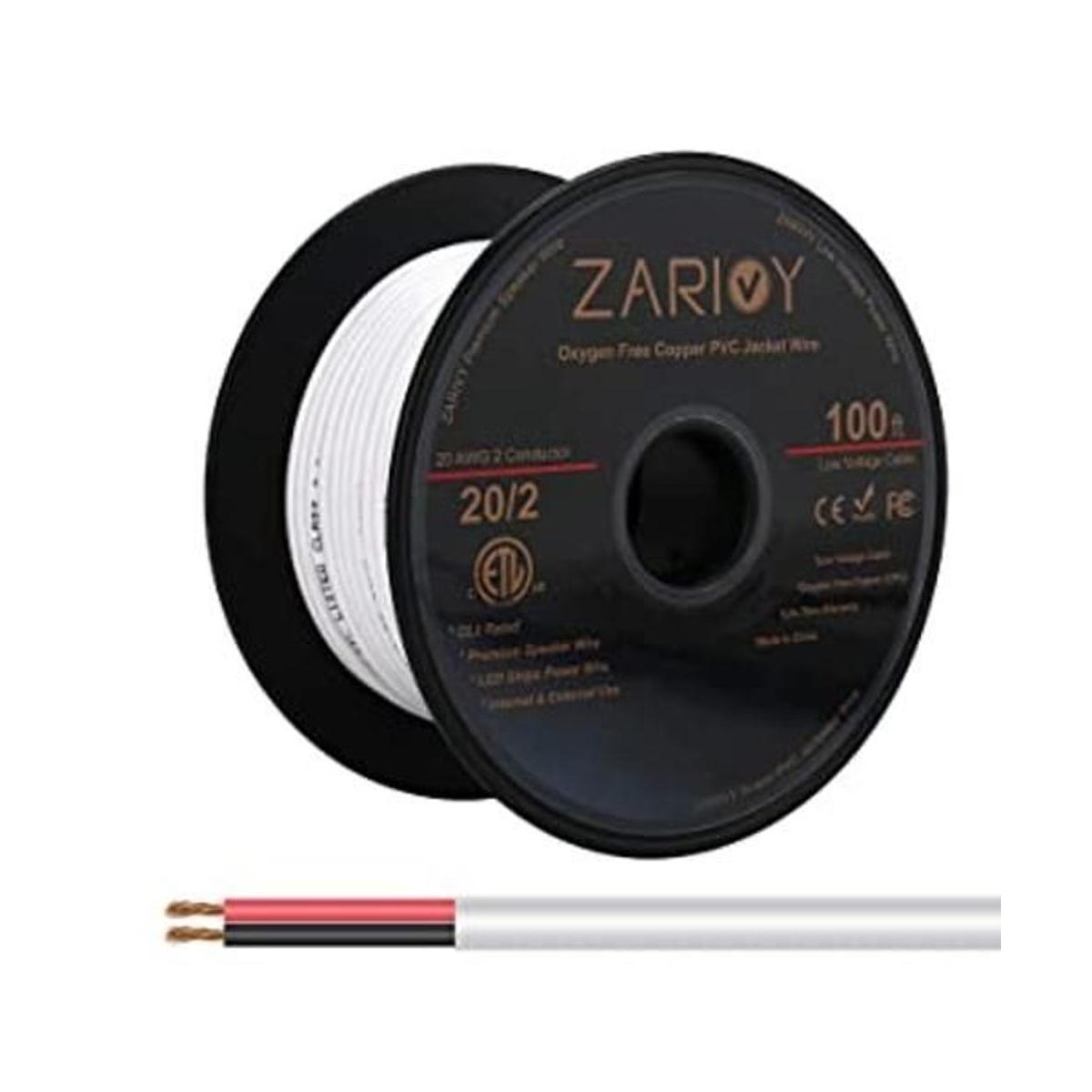 Zarivy Cable rojo y negro de calibre 20 de 100 pies con