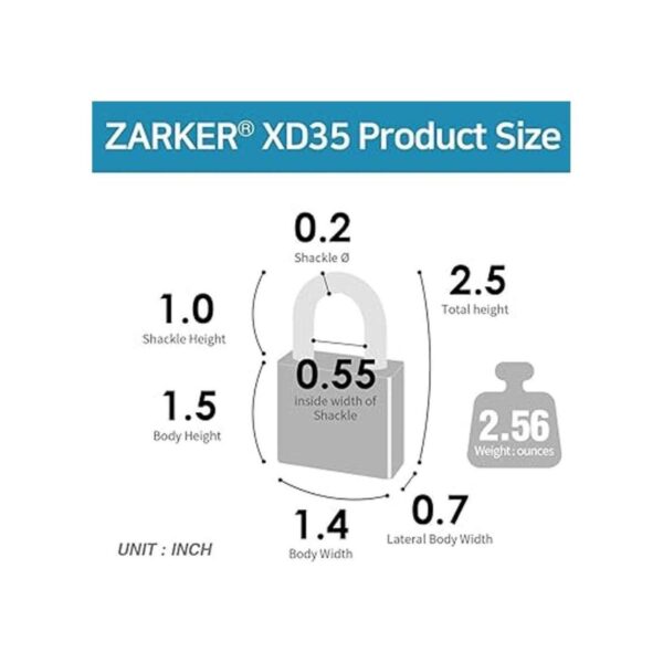 ZARKER XD35 Candado de combinación de 3 dígitos para_3