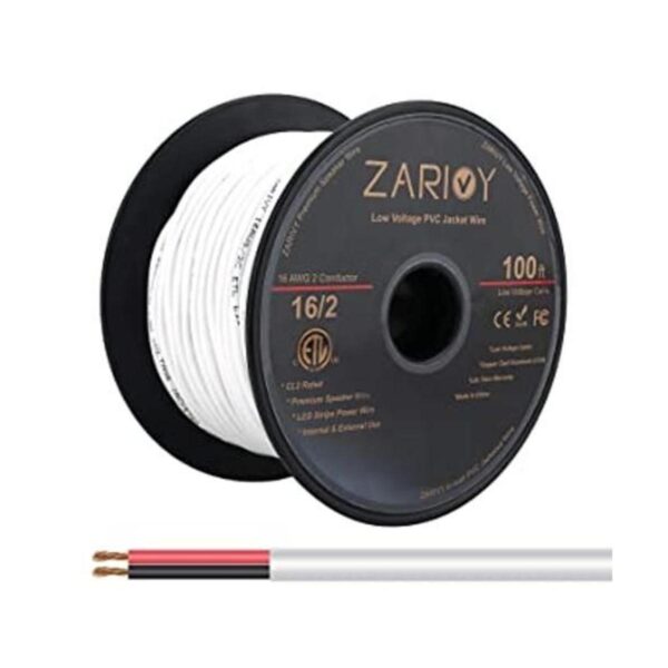 Zarivy Cable rojo y negro de calibre 16 de 100 pies con_1