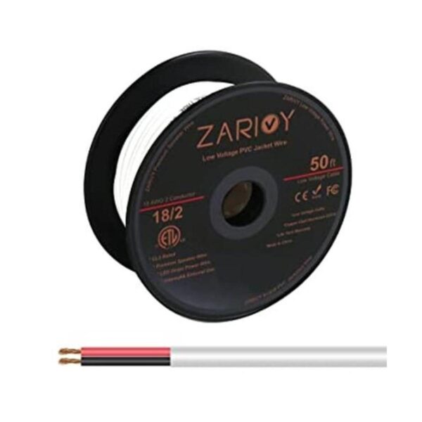 Zarivy Cable rojo y negro de calibre 18 de 50 pies con_1