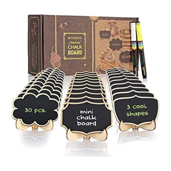 Mini letreros reutilizables de pizarra de 30 piezas en 3_1