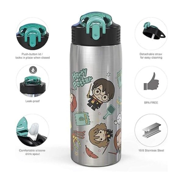 Zak Designs Harry Potter Botella de agua de acero_3