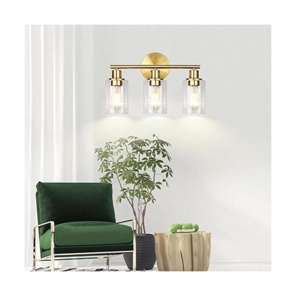 Lámpara de baño dorada de 3 luces moderna lámpara de_3