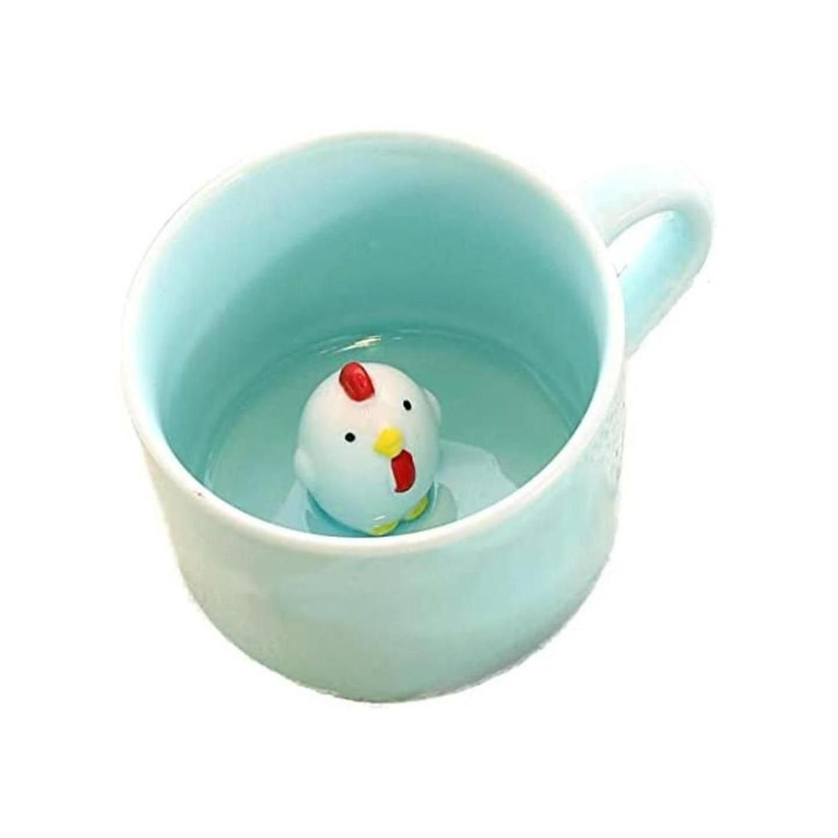 ZaH Taza 3D con diseño de animales en el interior de la