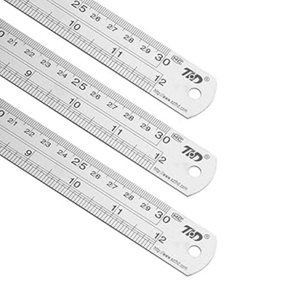 ZZTX Regla clásica de acero inoxidable de 12 pulgadas_3