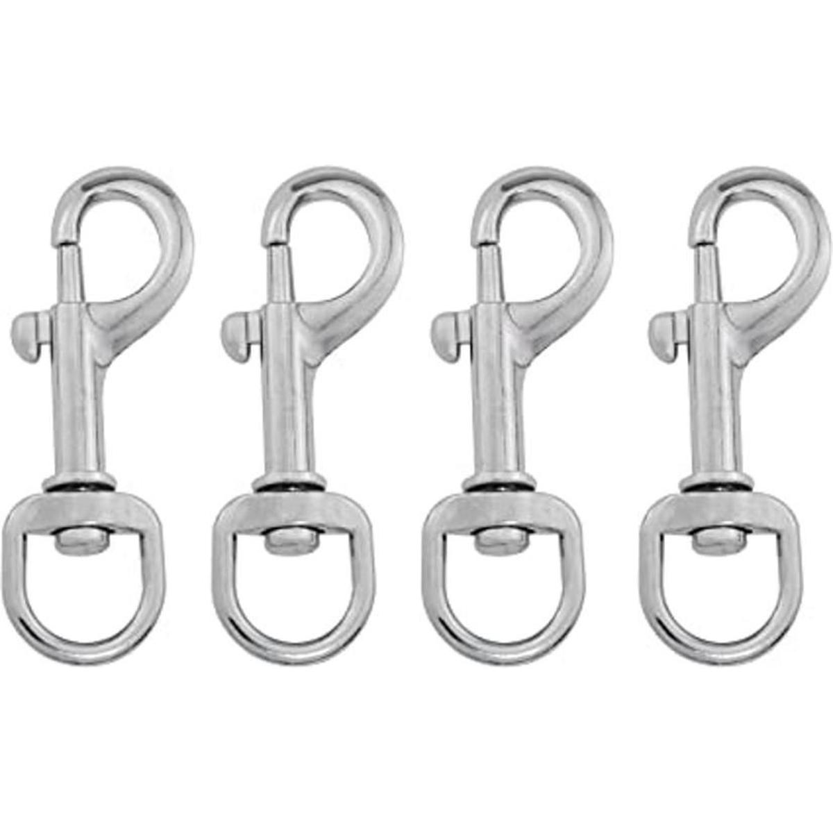 ZZLZX 4 ganchos giratorios de acero inoxidable para mástil