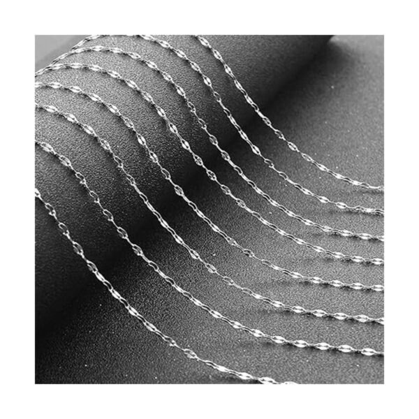 ZZIKO Cadena de acero inoxidable plateada de 32.8 pies