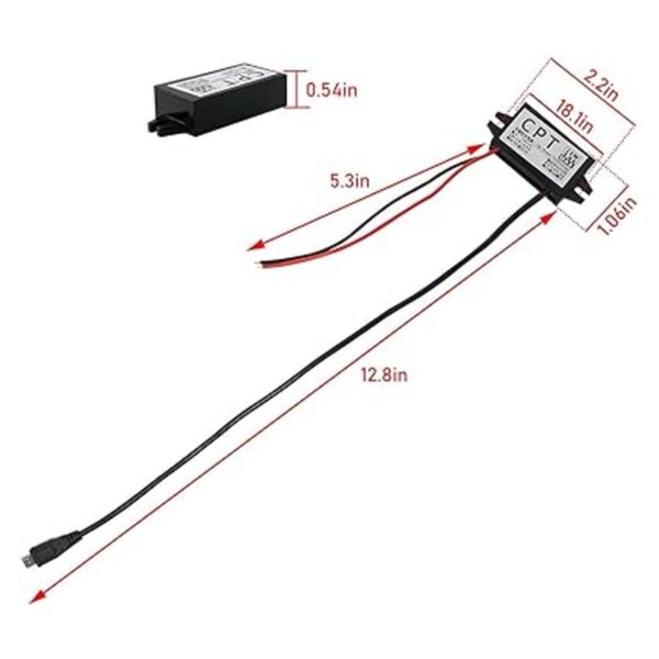 ZZHXSM 12 V a 5 V Micro USB adaptador de corriente_2