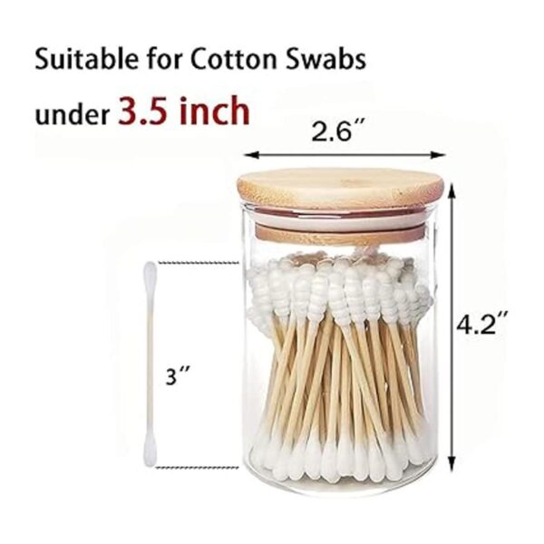 ZYIGYI 4 soportes de vidrio Qtip con tapas de madera_3