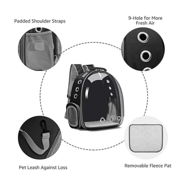 Mochila transparente para mascotas para perros pequeños