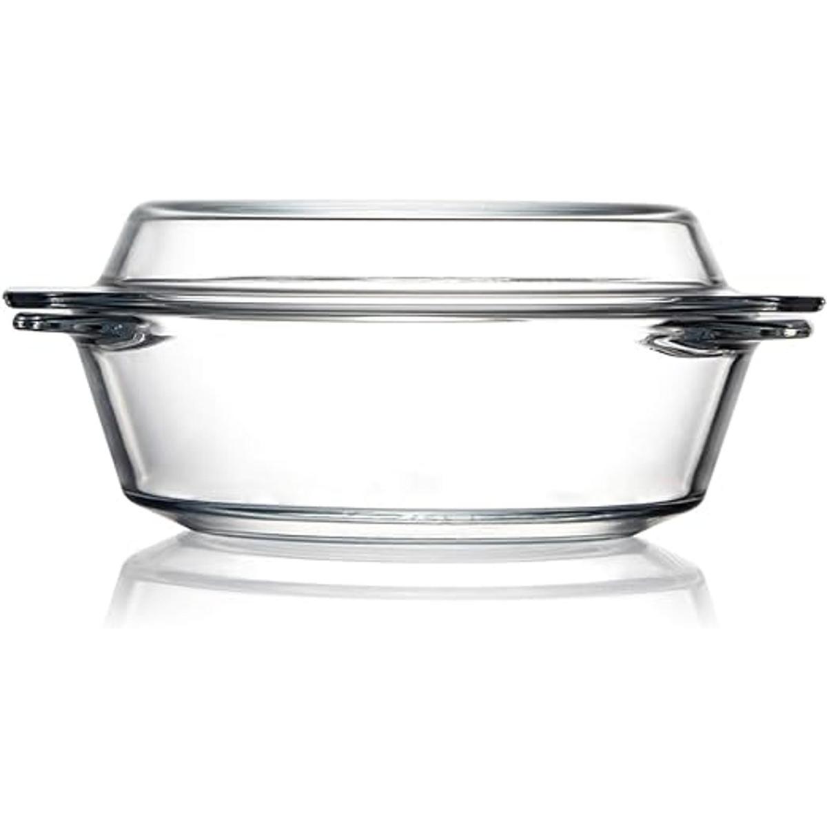 Cazuela de vidrio pequeña con tapa de vidrio cuencos