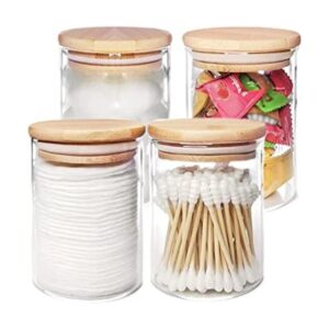 ZYIGYI 4 soportes de vidrio Qtip con tapas de madera_1