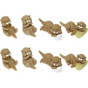ZYAMY 8 piezas de estatua de nutria en miniatura_1