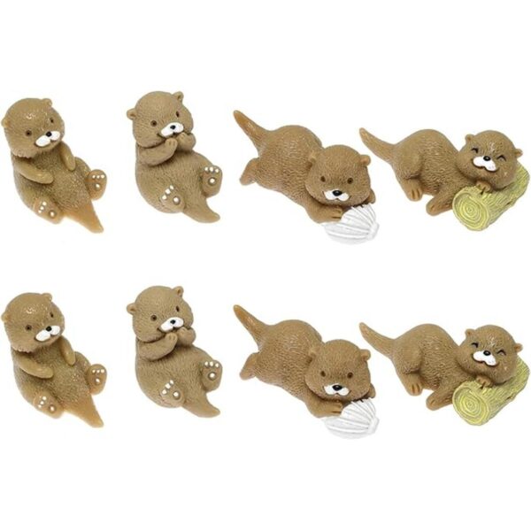 ZYAMY 8 piezas de estatua de nutria en miniatura_1