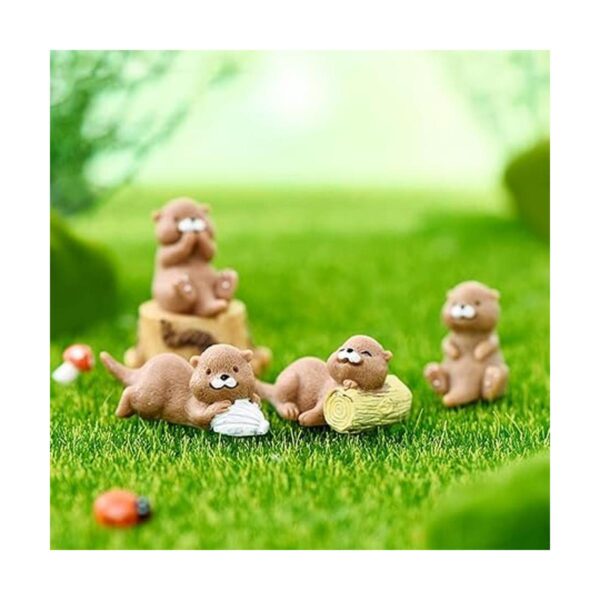 ZYAMY 8 piezas de estatua de nutria en miniatura_5