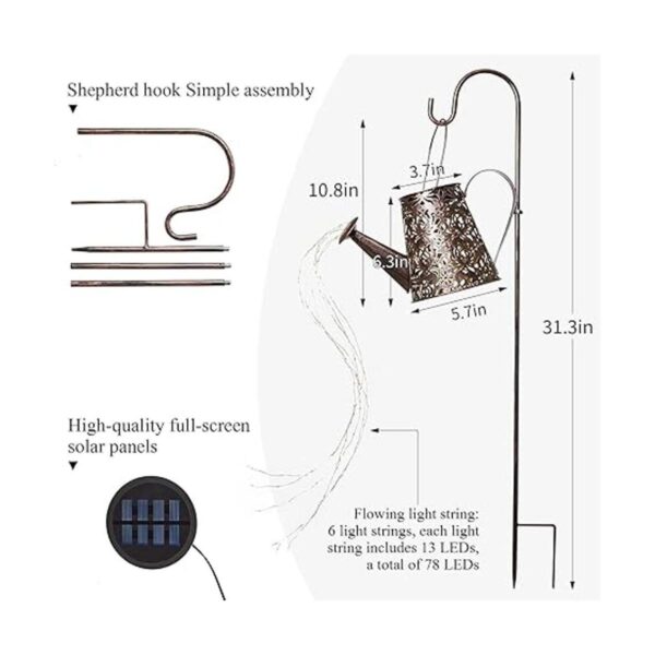 Luces solares para regadera con 90 luces LED farol de