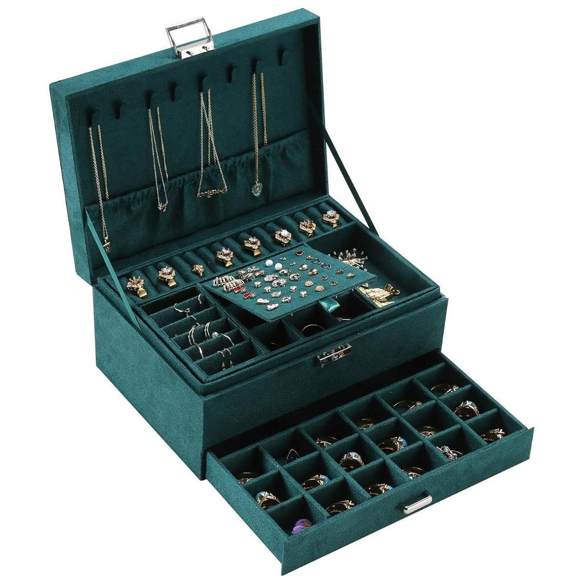ZUZOOQ ZUZ002A Caja organizadora de joyas de terciopelo
