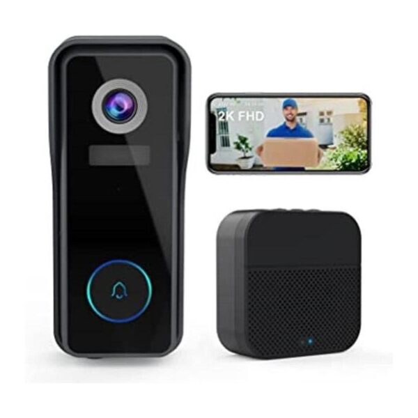 ZUMIMALL Cámara de timbre FHD 2K inalámbrico cámara de_1