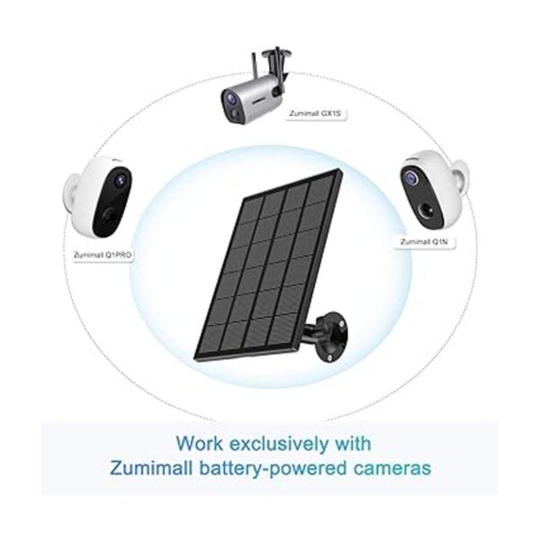 ZUMIMALL Panel solar compatible con cámara de exterior