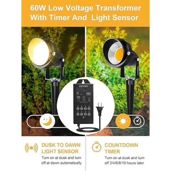 ZUCKEO Luces LED de paisaje de bajo voltaje de 5 W con_2