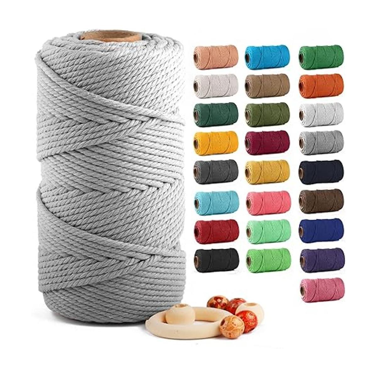 ZUEXT Cordón de algodón para macramé de 0.197 in x 109