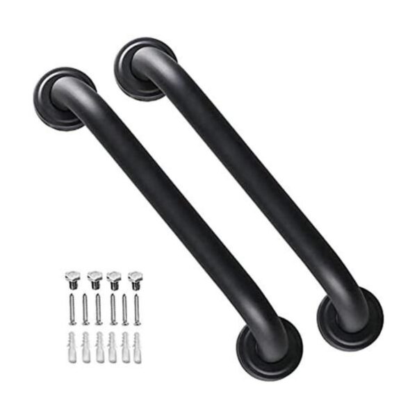ZUEXT Paquete de 2 barras de agarre de ducha color negro_1