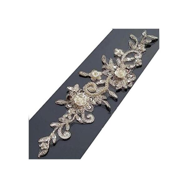 Bling Paillette Apliques de encaje de diamantes de