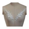 Bling Paillette Apliques de encaje con cuentas de perlas