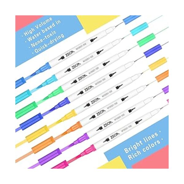 Rotuladores de punta dúo de 100 colores ZSCM de colores_2
