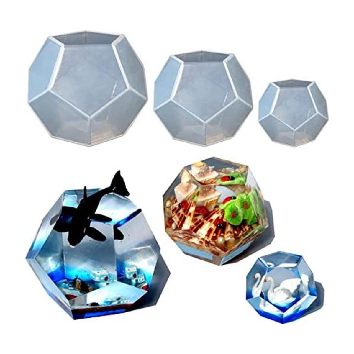 ZQYSING 3 moldes de resina de esfera de silicona