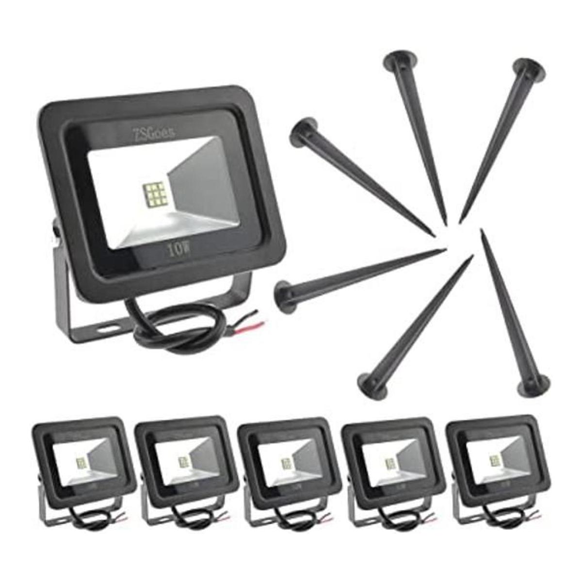 ZSGoes Paquete de 6 luces LED blancas frías de 10 W para