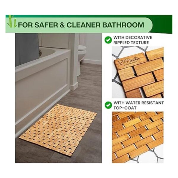 Tapete de baño de madera de bambú natural accesorios de_2