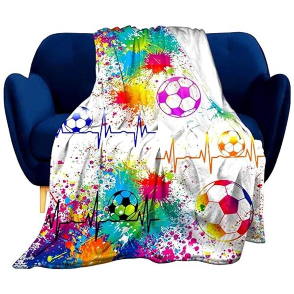 Manta de fútbol súper suave ligera acogedora con