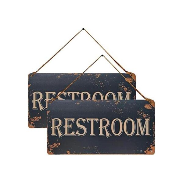 ZOVSON Decoración de baño vintage de metal de estaño para