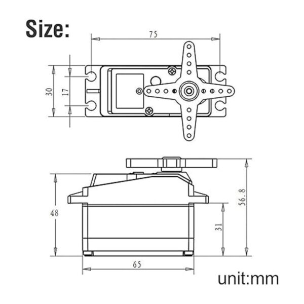 ZOSKAY Servo digital de 176.4 lbs 8.4 V de engranaje de_4