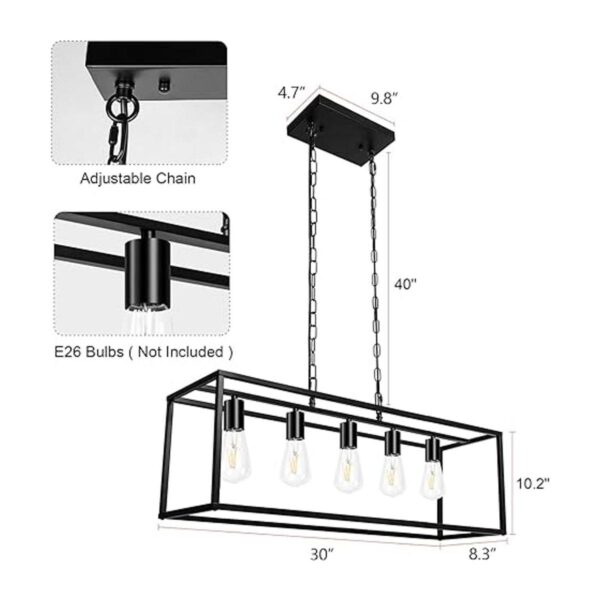 Lámpara de araña lineal moderna de estilo rústico para_4