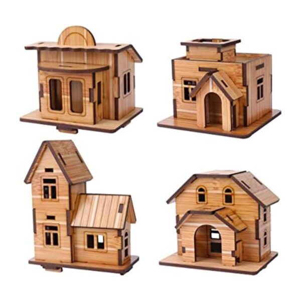 Rompecabezas de madera 3D mini kit de casa de modelo de_1