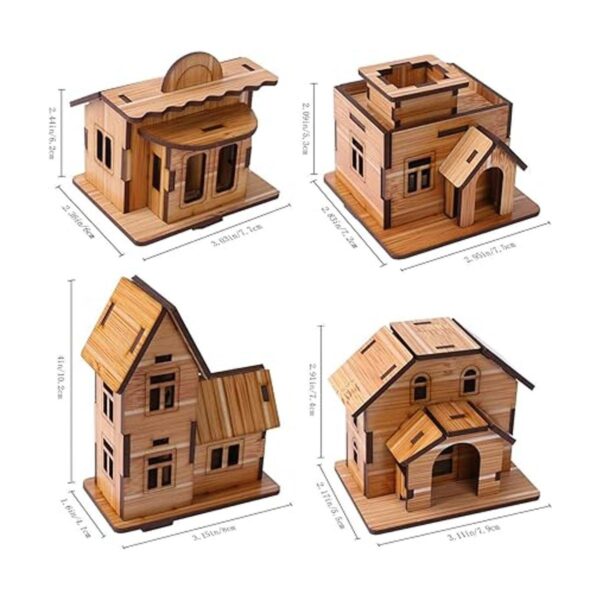 Rompecabezas de madera 3D mini kit de casa de modelo de_2
