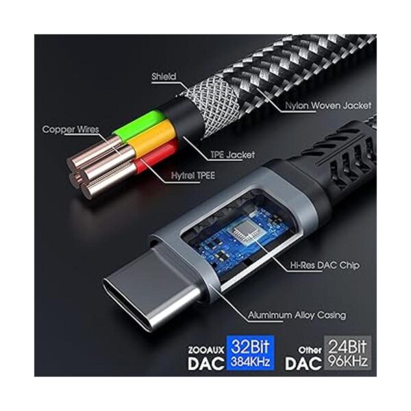 ZOOAUX Divisor USB C dual adaptador de auriculares y