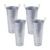 ZOOFOX Juego de 4 jarrones de metal galvanizado cubo_1