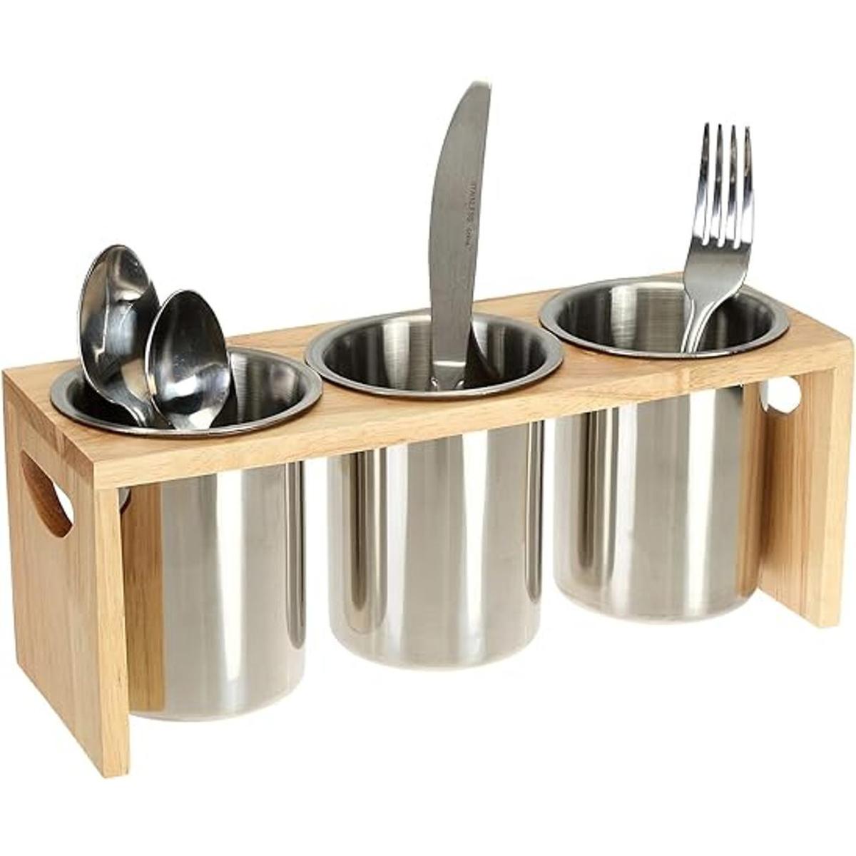 ZOOFOX Paquete de 3 soportes para cubiertos organizador