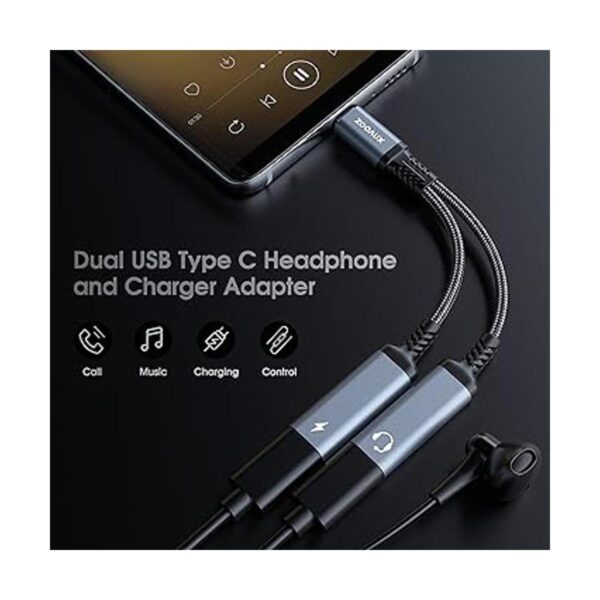 ZOOAUX Divisor USB C dual adaptador de auriculares y