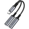 ZOOAUX Divisor USB C dual adaptador de auriculares y