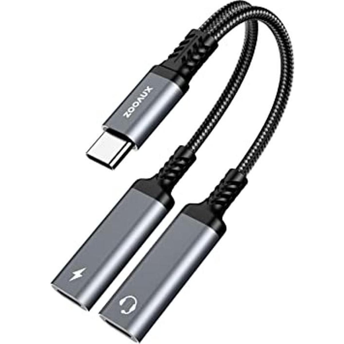 ZOOAUX Divisor USB C dual adaptador de auriculares y