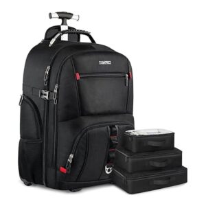 ZOMFELT Mochila con ruedas con 3 organizadores de_1
