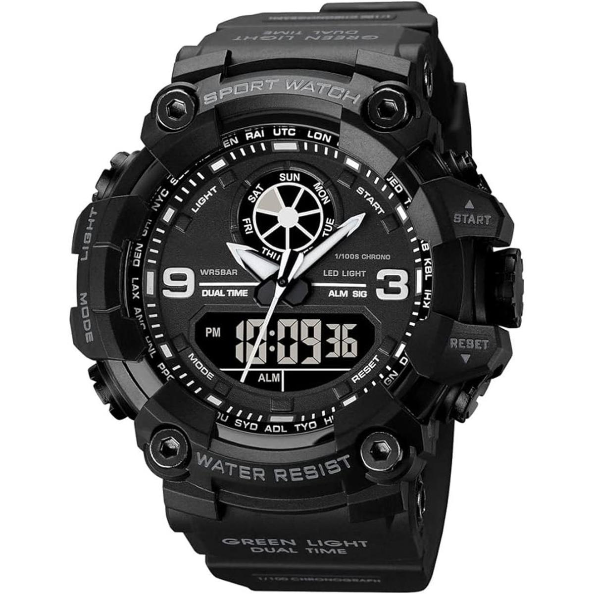 Reloj militar analógico digital para hombre cronómetro