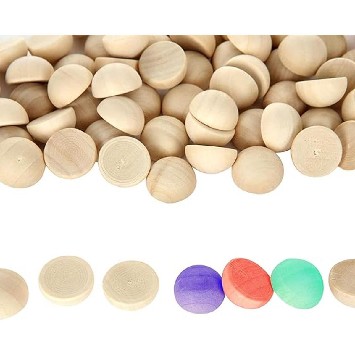 600 cuentas de media madera mini bolas de madera